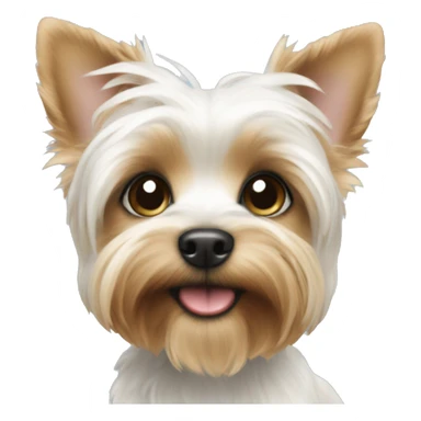 White yorkie puppy sticker