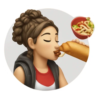 Girl kissing shawarma  sticker