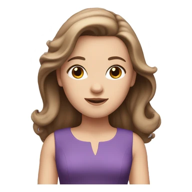 White girl with brown hair in purple dress sticker