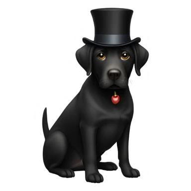 Black lab with a top hat sticker