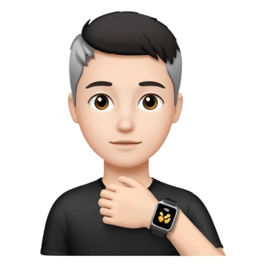 Young person wearing a smartwatch sticker