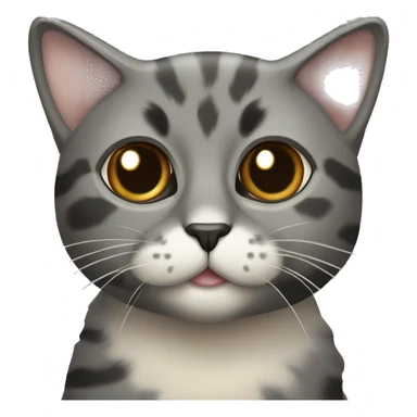 Grey tortoiseshell cat with beige patch around eye sticker