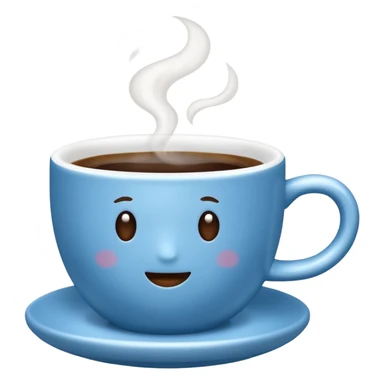 blue coffee cup with steam sticker