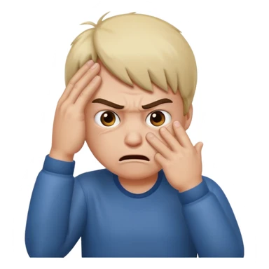 angry face with face palm gesture, expressive sticker