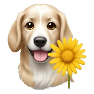 A dog as a daisy flower  sticker
