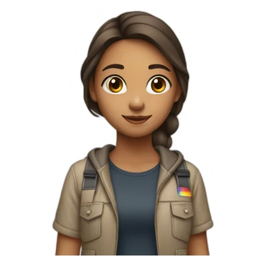 A teen girl standing infront of 'Instagram' logo sticker