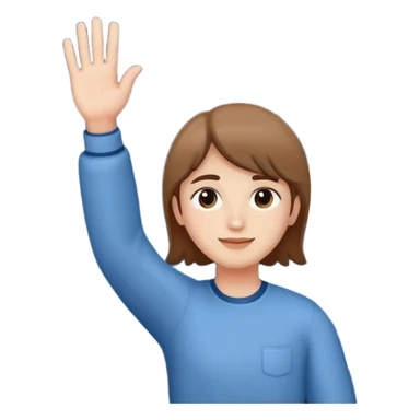 a person waving and saying good night, moon and stars in background, peaceful and warm sticker