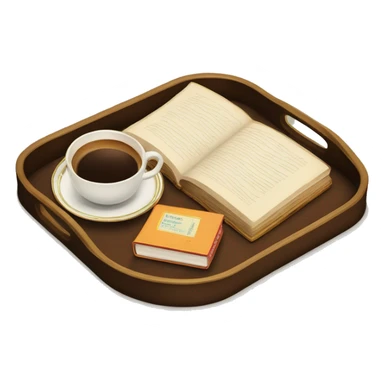 vintage tray with books and coffee  sticker