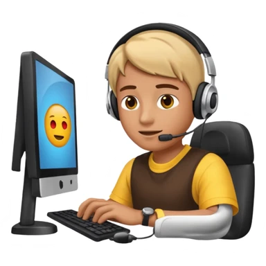 create a realistic emoji showing logistic person monitored something sticker