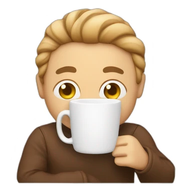 A person hugging a cup of cappuccino  sticker