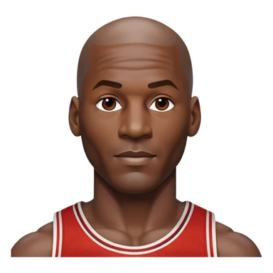 Michael Jordan with detailed facial features, upper body from waist up sticker