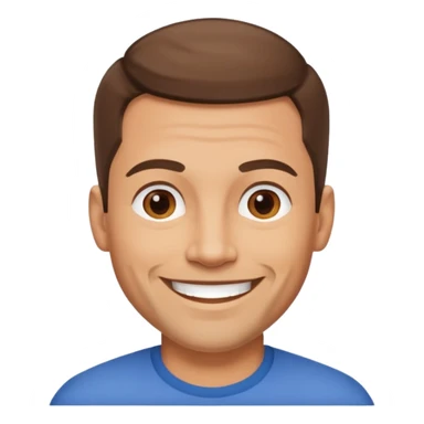 Happy light skin40 brown hair year old fit man with  town hair sticker