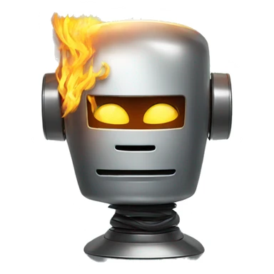 Cross on fire on robot head sticker
