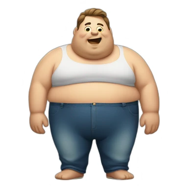 fat guy with big belly sticker