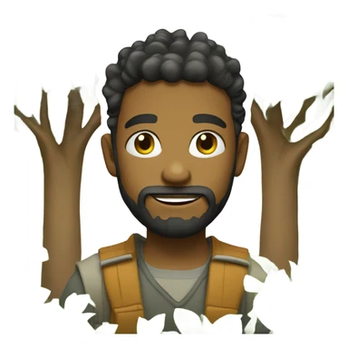 bearded boy under tree sticker