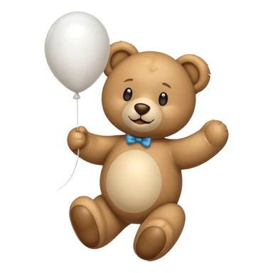 Emoji teddy set down with a baloon white sticker