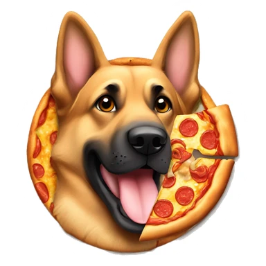 german sheperd eating pizza sticker