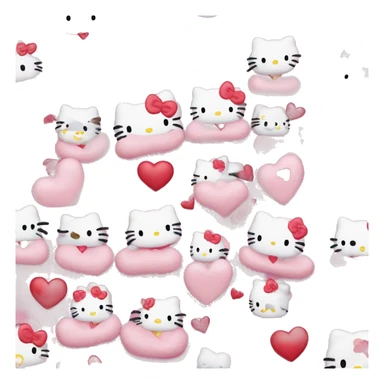 Emoji de hello Kitty con corazones sticker