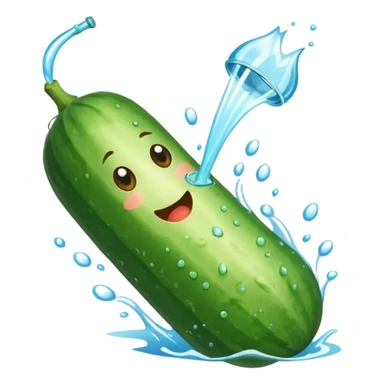 Cucumber squirting water  sticker