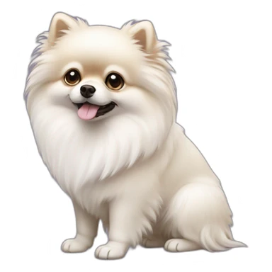 pomeranian very white dog \ sticker