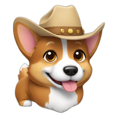  tricolor corgi wearing cowboy hat sticker