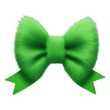 Green furry bow sticker