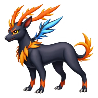
Canine-Houndoom-Xerneas-Salandit-Noibat-Flareon-Fakémon-fusion (full body) sticker