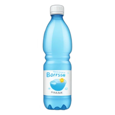 A bottle of water with name BorsecPrimaru sticker