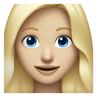 smiling blonde girl portrait with blue eyes sticker