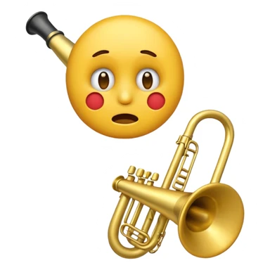 Emoji triste tocando el trombón sticker