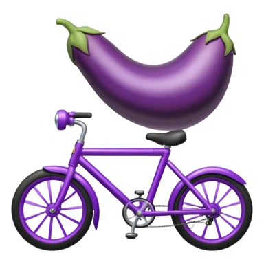 eggplant on a bike sticker