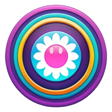 Psychedelic colored circle Border with shadowed edges sticker