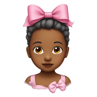 baby wearing a pink bow in her hair sticker