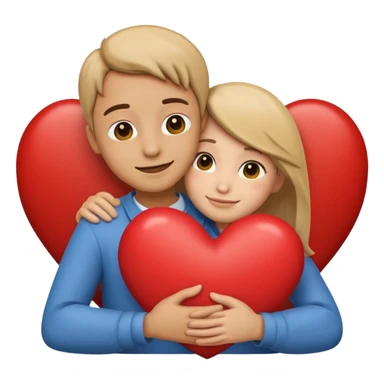 make an emoji of hugging a heart, one person. it's supposed to show a level of gratitude sticker