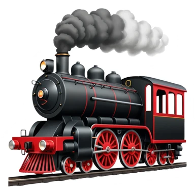 straight on view of an old-fashion steam train coming down the tracks sticker