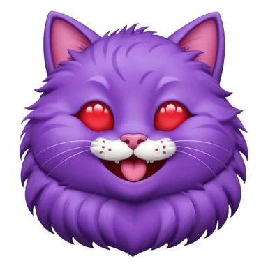 Laughing purple heart cat sticker