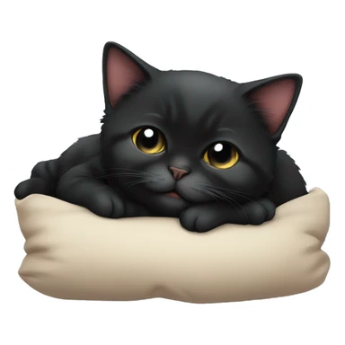 Black munchkin cat sleeping sticker