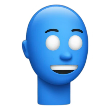 Blue Man displaying rear end sticker