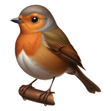 Cinematic Noble Robin Portrait Emoji, Poised and dignified, with a delicate, rounded build, a soft rust-red breast, gentle inquisitive eyes, and a small, refined beak, Simplified yet sharp and sophisticated features, highly detailed, glowing with a soft, warm glow, high shine, intelligent and graceful, stylized with an air of woodland charm, focused and attentive, soft glowing outline, capturing the essence of a watchful and confident robin that appears ready to flutter out of the screen with effortless authority! sticker