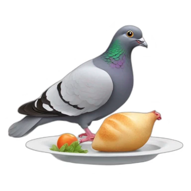 Pigeon en train de manger sticker