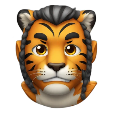 Tiger Muscle Fighter with Double Axe Collar  sticker