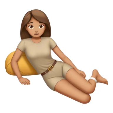 lady laying down w knees bent full body  sticker