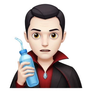 vampire man with water bottle sticker