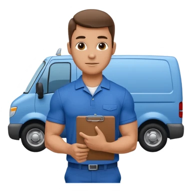 Apartment Mover, Van Loader + clipboard. sticker