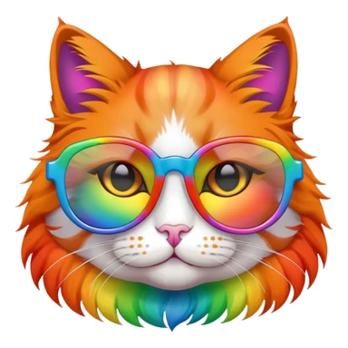 Cat with rainbow glasses sticker
