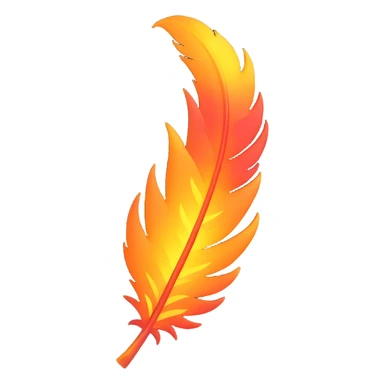 a mystical phoenix feather, radiant with fiery sparks, fantasy-inspired sticker