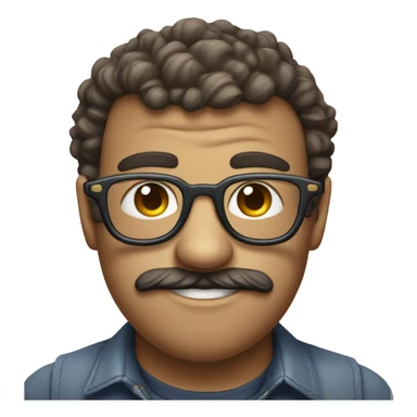 An ugly emoji with big ibrows and two rabbit teeth’s and nerd glasses  sticker