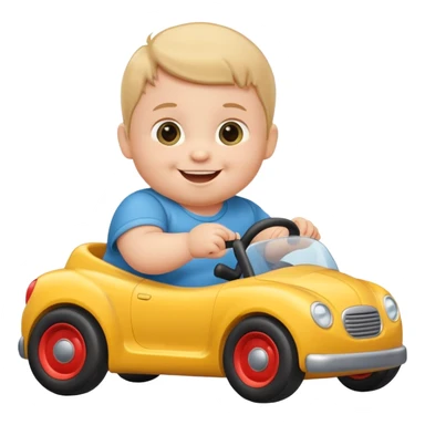 Make a baby thats pushing a car saying goo sticker