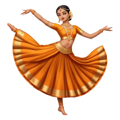 cinematic-realistic-bharatanatyam-dance-emoji,-depicted-as-an-elegant-classical-indian-dance-performance-with-graceful-poses,-intricate-costumes,-and-expressive-hand-gestures,-rendered-with-rich-textures-and-warm-dramatic-lighting, single dancer full body  sticker