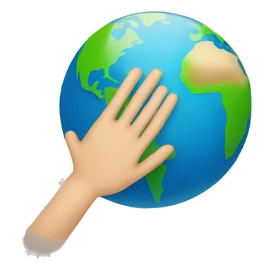 Earth with hand wave sticker